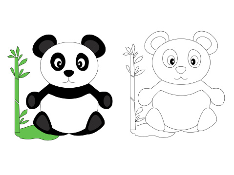 Detail Gambar Mewarnai Panda Nomer 4