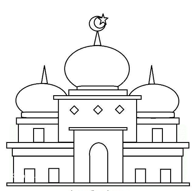 Detail Gambar Mewarnai Pemandangan Masjid Nomer 27