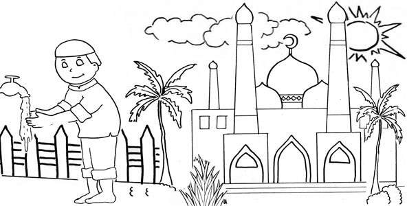 Detail Gambar Mewarnai Pemandangan Masjid Nomer 47
