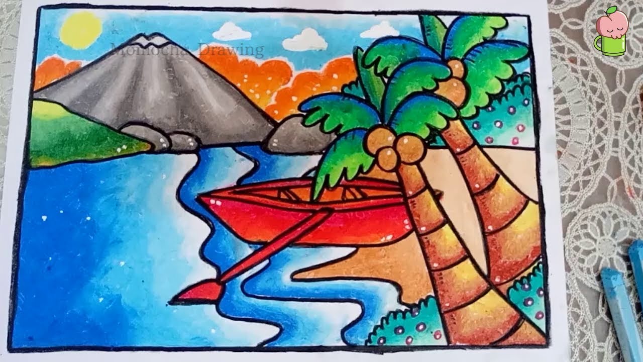 Detail Gambar Mewarnai Pemandangan Pantai Nomer 10