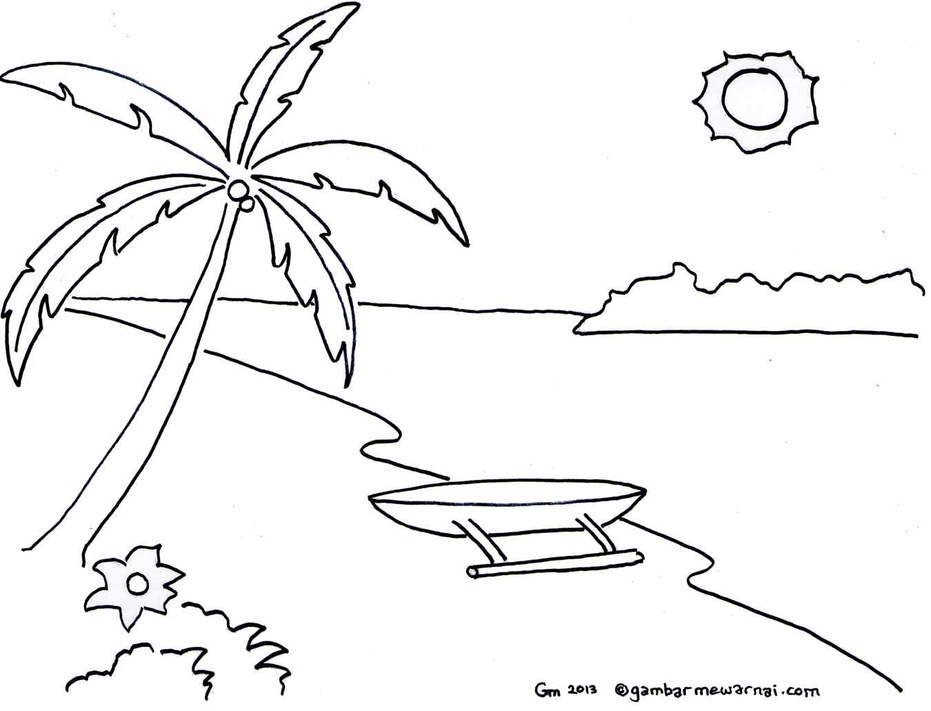 Detail Gambar Mewarnai Pemandangan Pantai Nomer 11