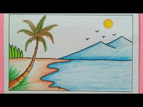 Detail Gambar Mewarnai Pemandangan Pantai Nomer 30