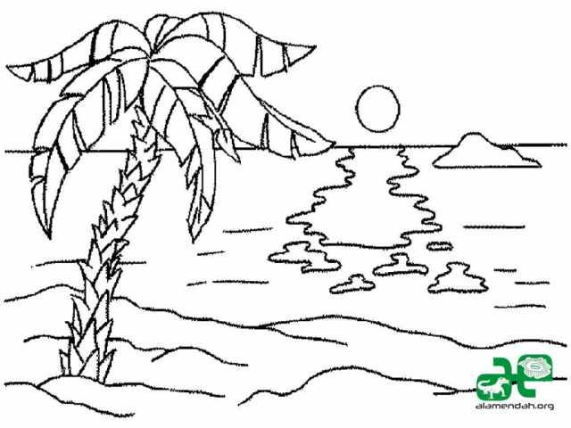 Detail Gambar Mewarnai Pemandangan Pantai Nomer 50