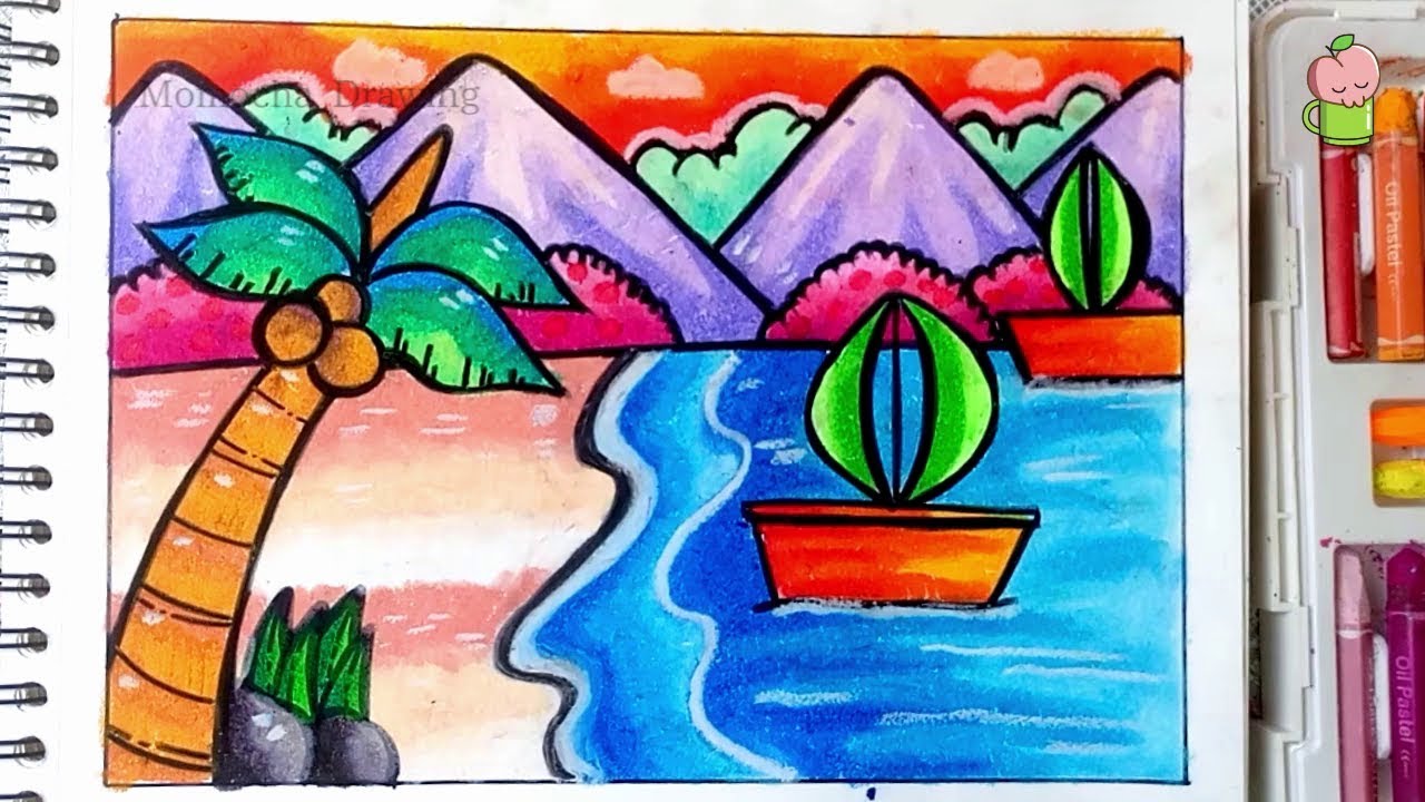 Detail Gambar Mewarnai Pemandangan Pantai Nomer 51