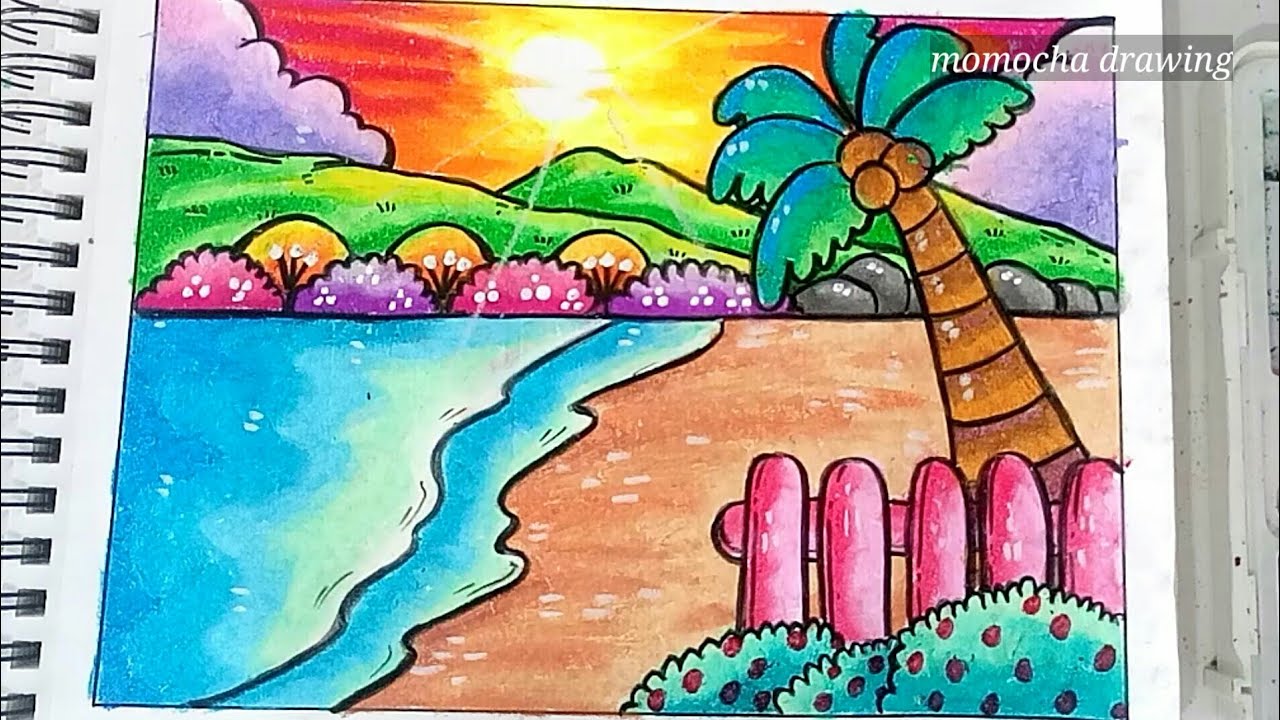 Detail Gambar Mewarnai Pemandangan Pantai Nomer 57