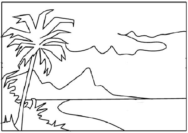 Detail Gambar Mewarnai Pemandangan Pantai Nomer 8