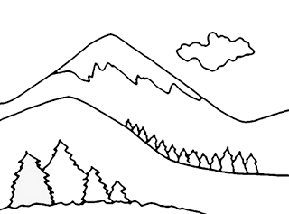 Detail Gambar Mewarnai Pemandangan Pegunungan Nomer 13