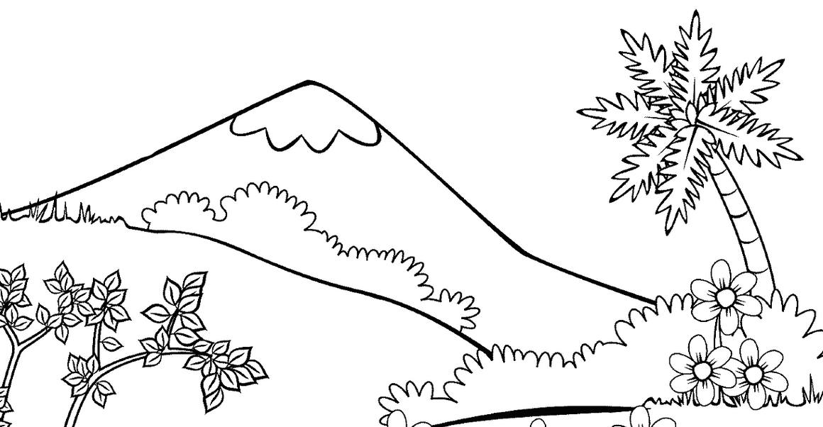 Detail Gambar Mewarnai Pemandangan Pegunungan Nomer 41