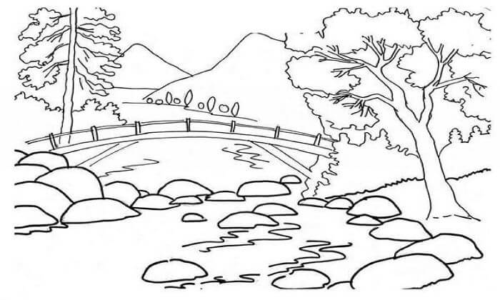 Detail Gambar Mewarnai Pemandangan Sungai Nomer 18