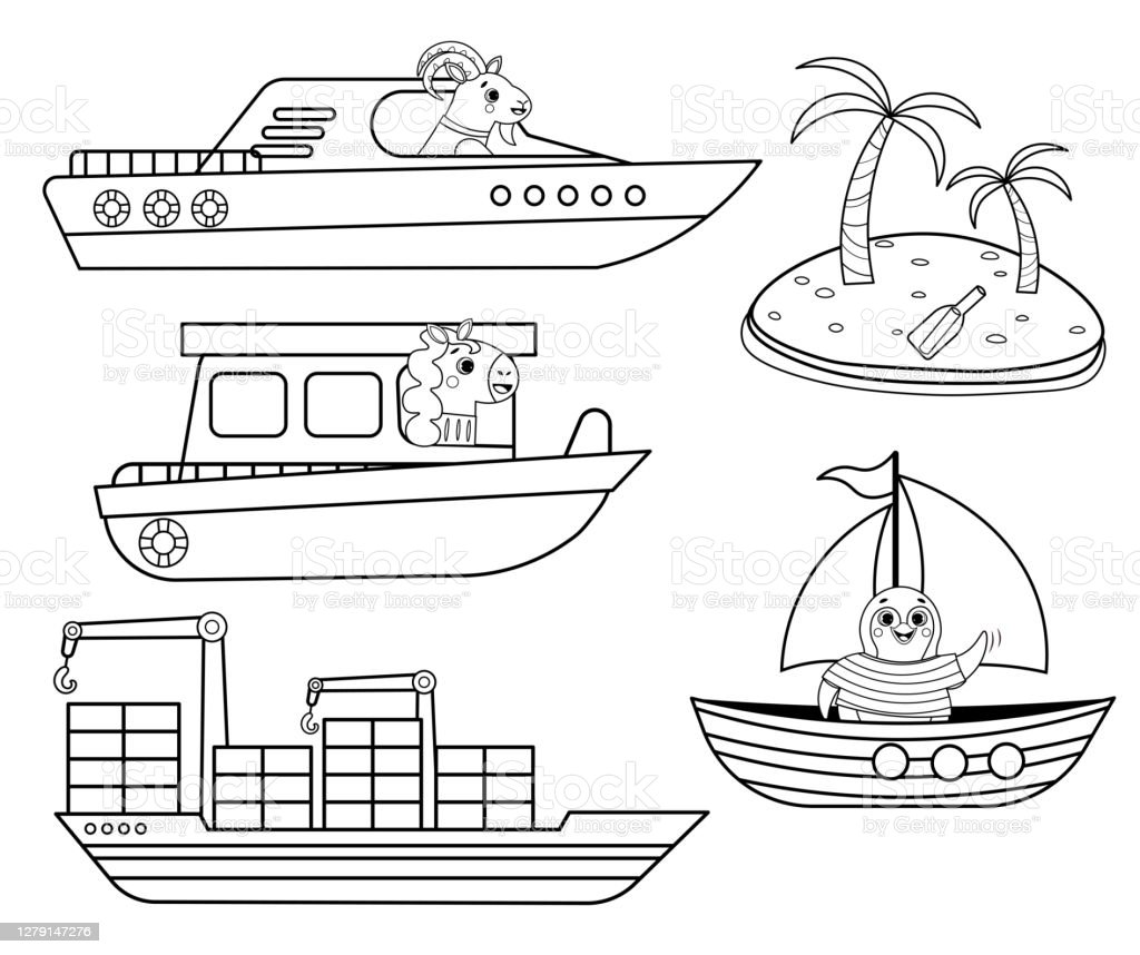 Detail Gambar Mewarnai Perahu Nomer 15