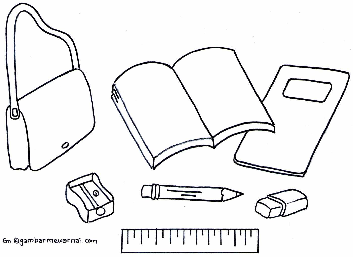 Gambar Mewarnai Peralatan Sekolah - KibrisPDR