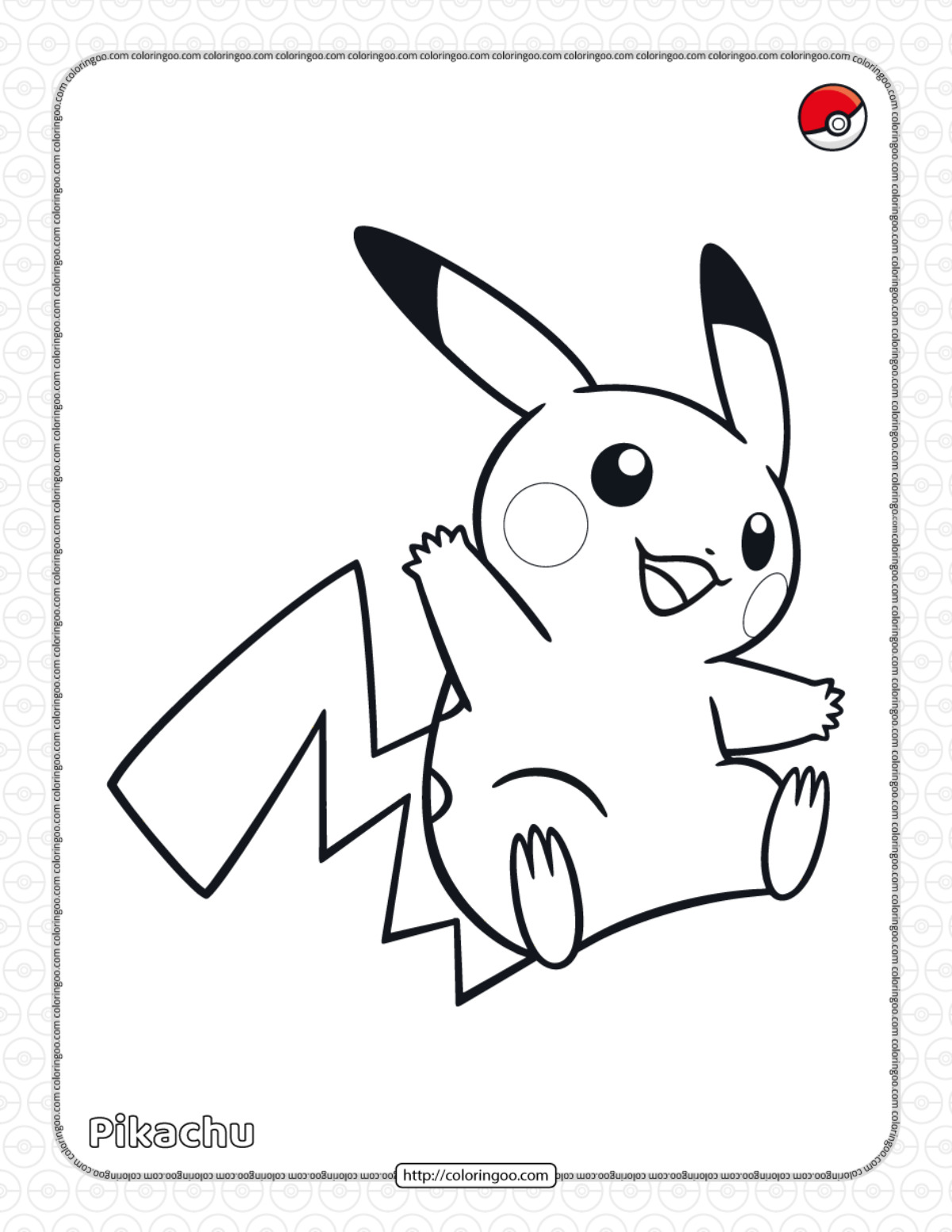 Detail Gambar Mewarnai Pikachu Nomer 54