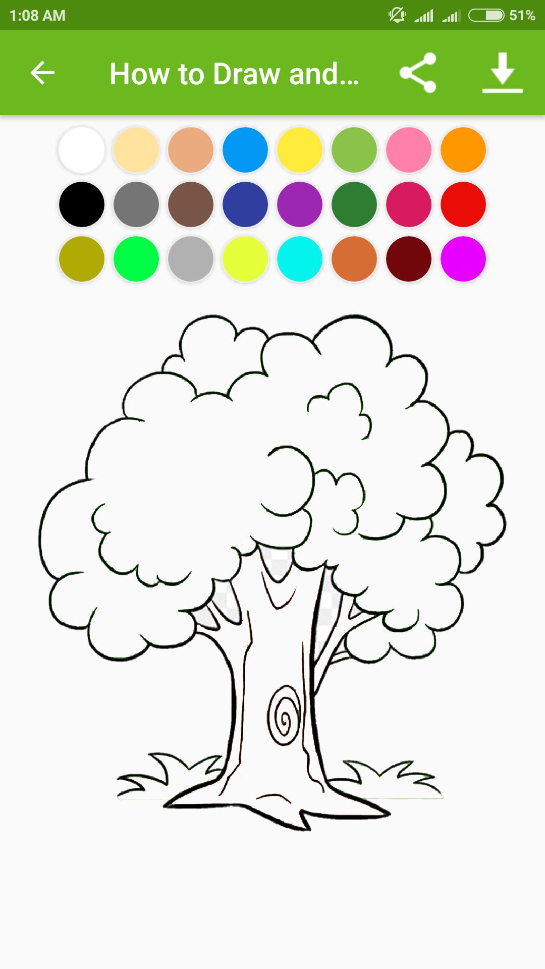 Detail Gambar Mewarnai Pohon Nomer 13
