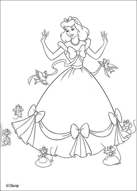 Detail Gambar Mewarnai Princess Cinderella Nomer 8