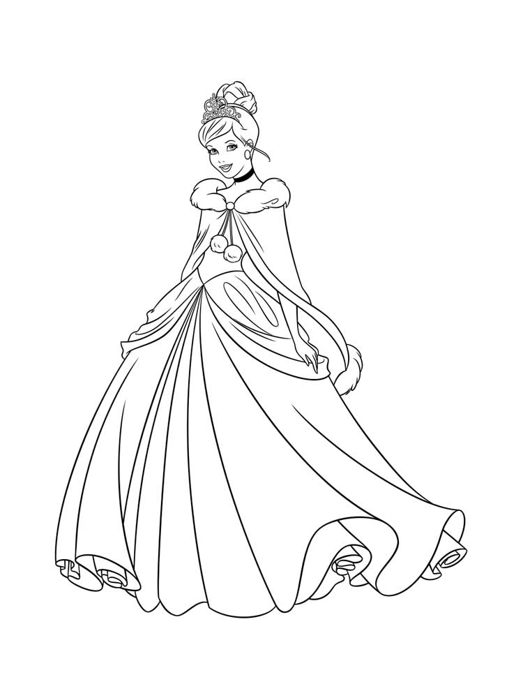 Detail Gambar Mewarnai Princess Cinderella Nomer 24