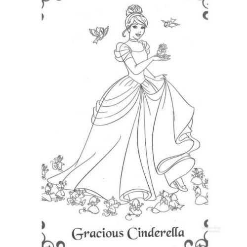 Detail Gambar Mewarnai Princess Cinderella Nomer 27