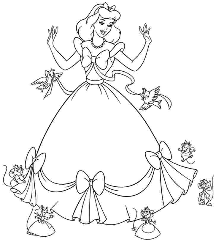 Detail Gambar Mewarnai Princess Cinderella Nomer 31