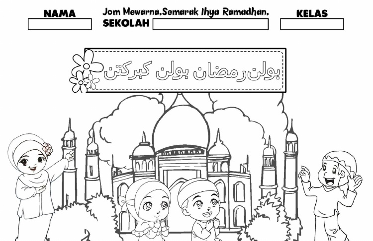 Detail Gambar Mewarnai Ramadhan Nomer 32