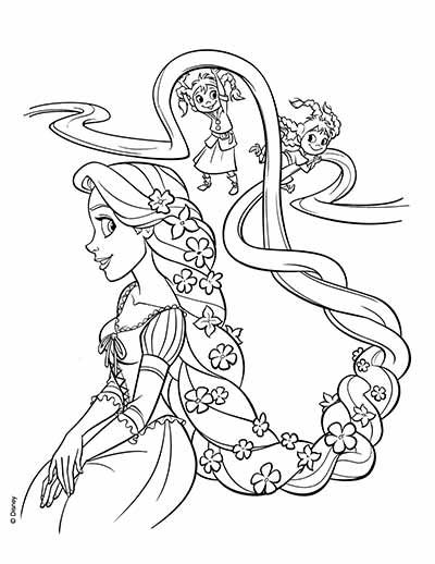 Detail Gambar Mewarnai Rapunzel Nomer 9