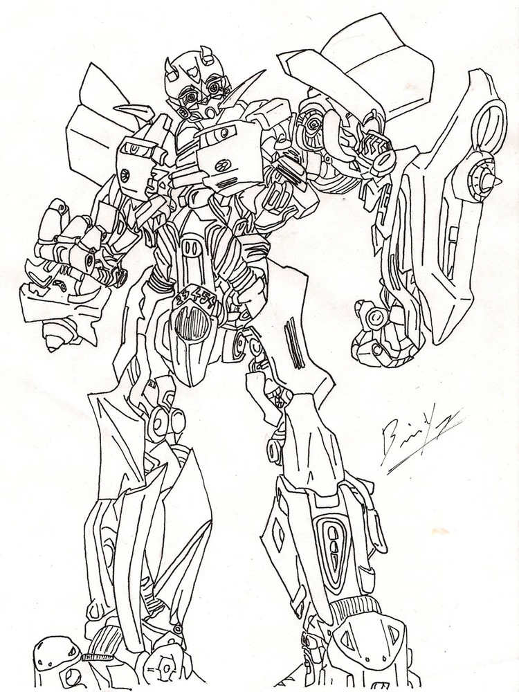 Detail Gambar Mewarnai Robot Bumblebee Nomer 30