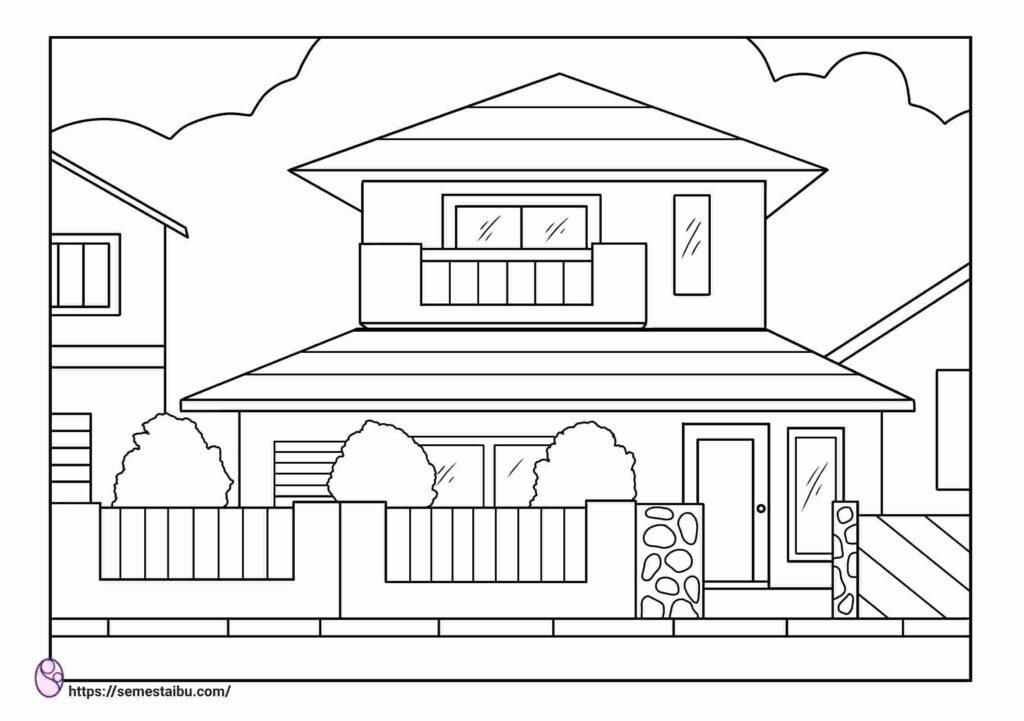 Detail Gambar Mewarnai Rumah Mewah Nomer 36