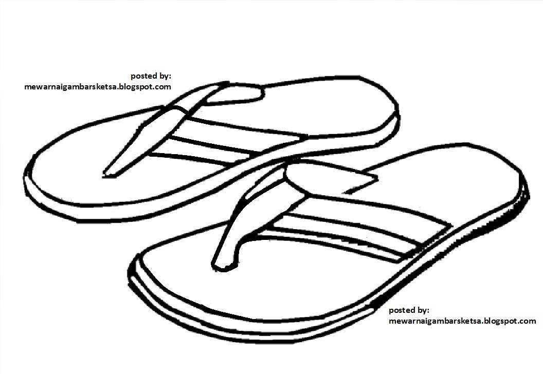 Detail Gambar Mewarnai Sandal Nomer 51