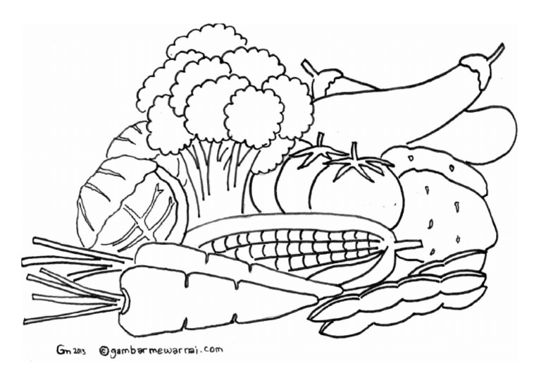 Detail Gambar Mewarnai Sayur Mayur Gambar Mewarnai Pemandangan Nomer 9