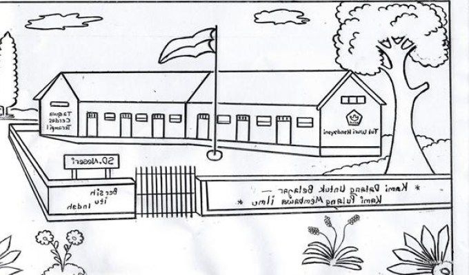 Detail Gambar Mewarnai Sekolah Islam Nomer 9