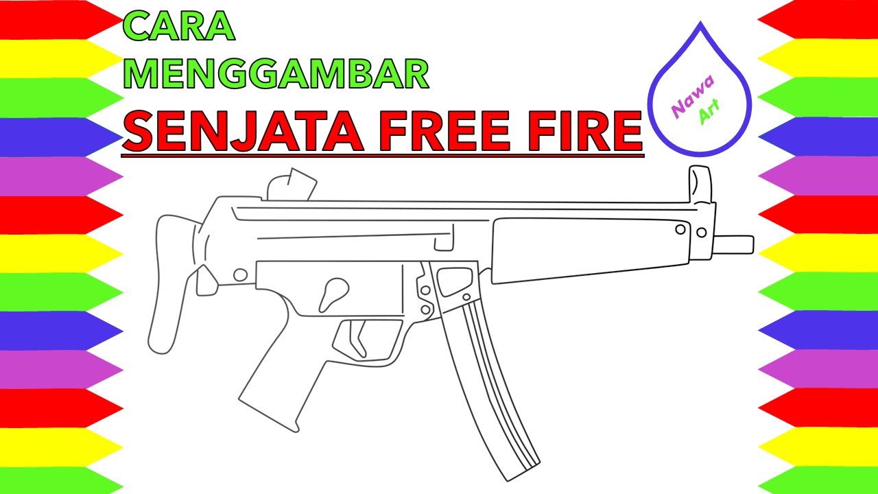 Detail Gambar Mewarnai Senjata Free Fire Nomer 3