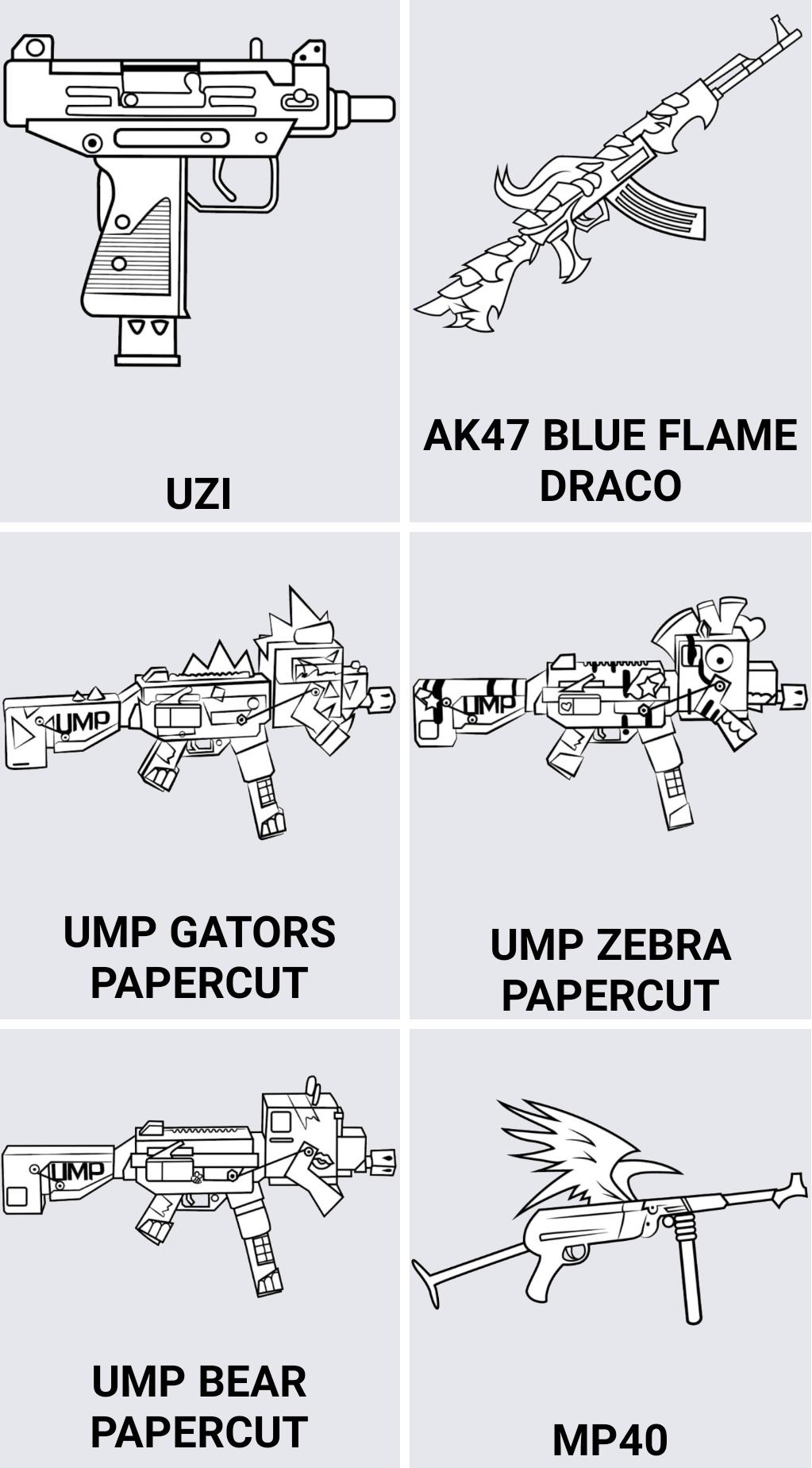 Detail Gambar Mewarnai Senjata Free Fire Nomer 24