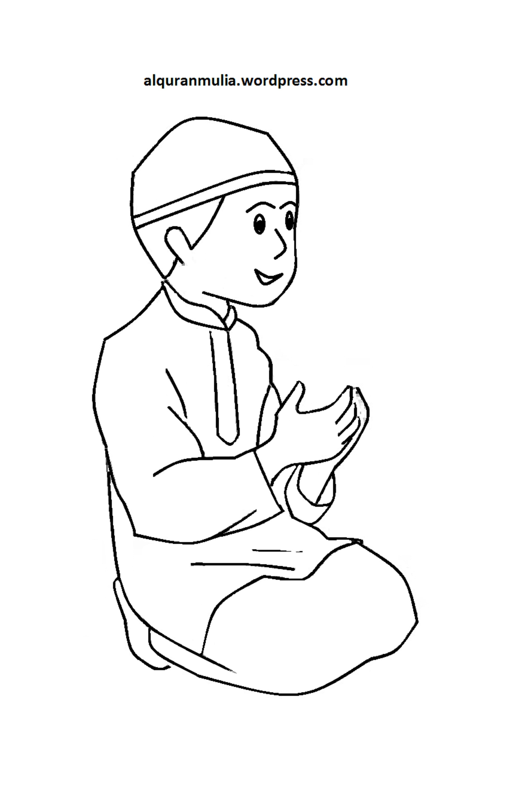 Detail Gambar Mewarnai Seorang Anak Sedang Berdoa Nomer 5