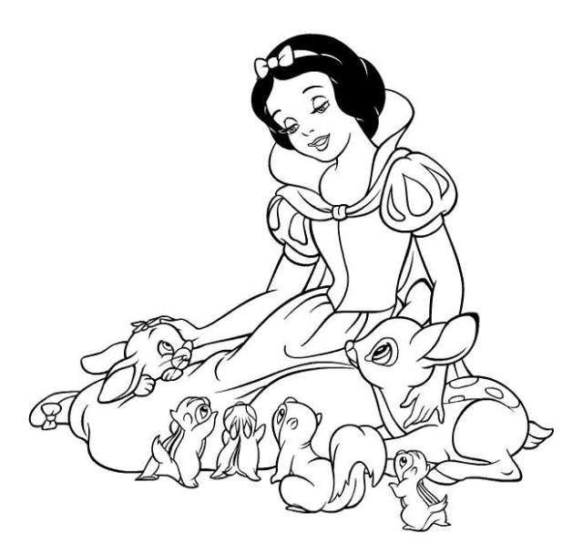 Detail Gambar Mewarnai Snow White Nomer 12
