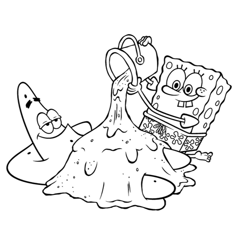 Detail Gambar Mewarnai Spongbob Nomer 12