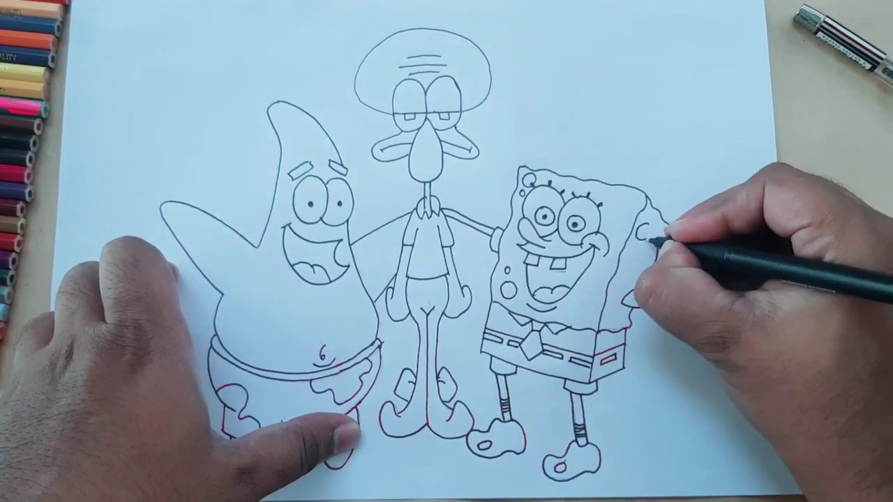 Detail Gambar Mewarnai Tayo Spongebob Nomer 27
