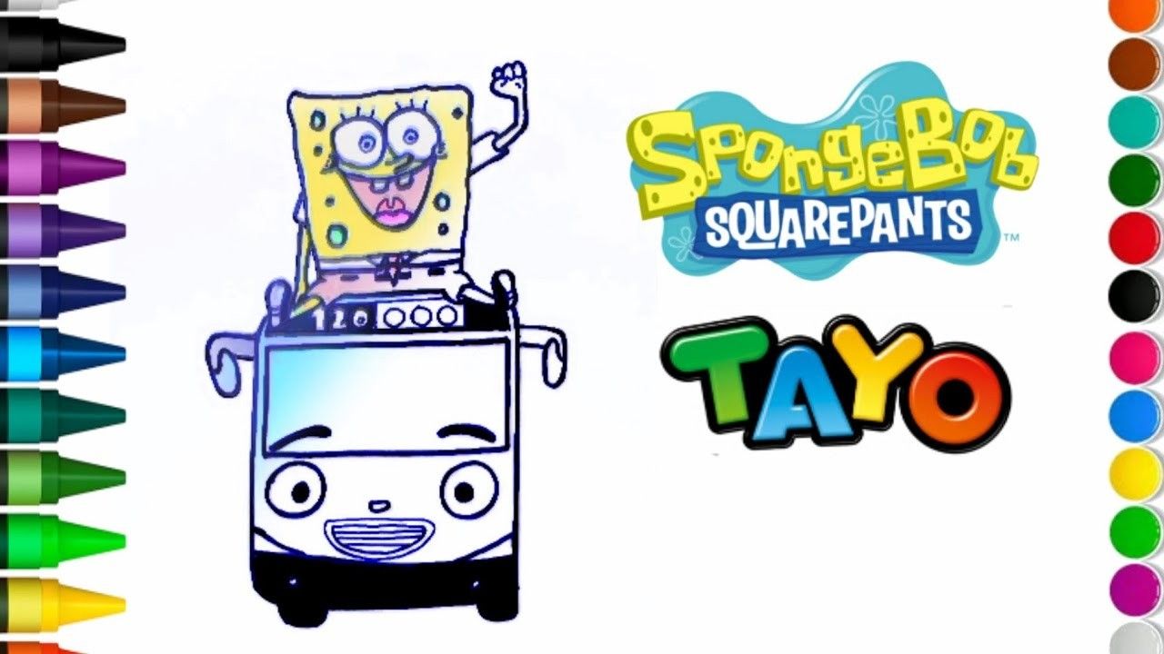 Detail Gambar Mewarnai Tayo Spongebob Nomer 5