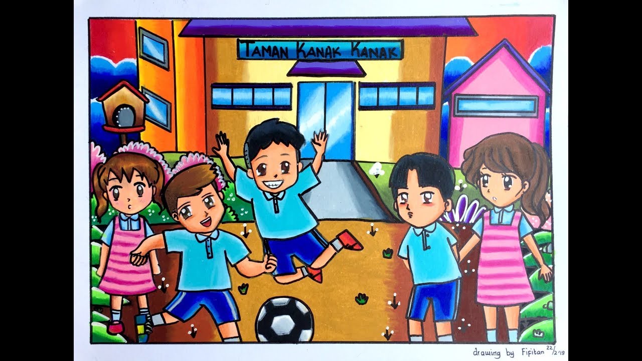 Detail Gambar Mewarnai Tema Lingkungan Sekolah Gambar Mewarnai Gedung Sekolah Nomer 17