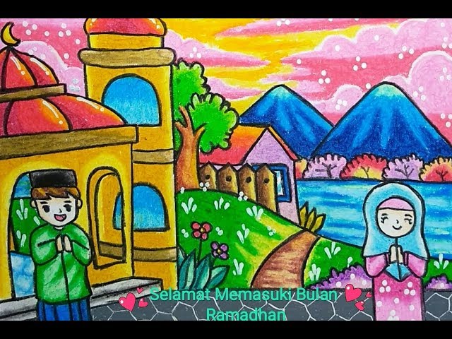 Detail Gambar Mewarnai Tema Menyambut Ramadhan Nomer 5
