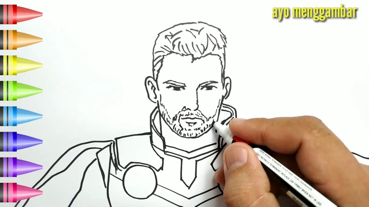 Detail Gambar Mewarnai Thor Nomer 13