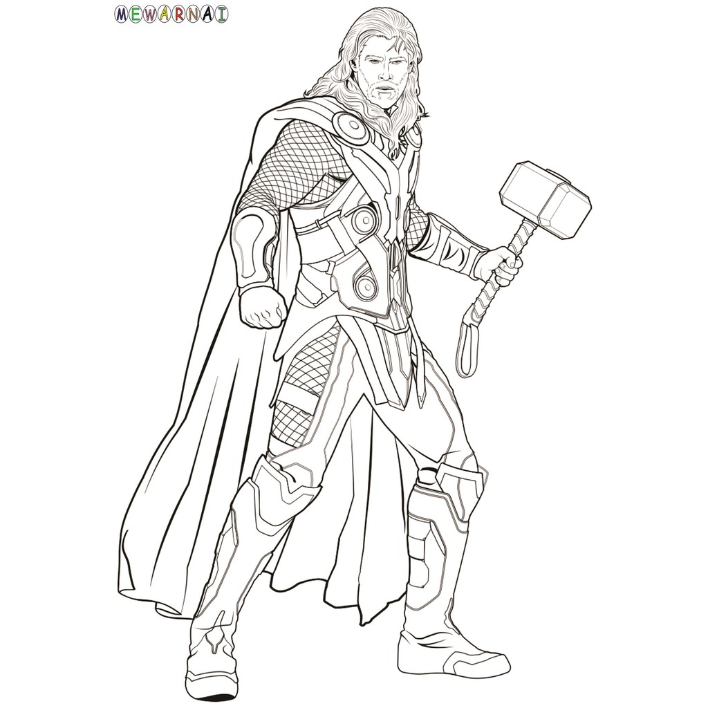 Detail Gambar Mewarnai Thor Nomer 17