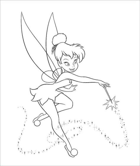Detail Gambar Mewarnai Tinkerbell Nomer 10