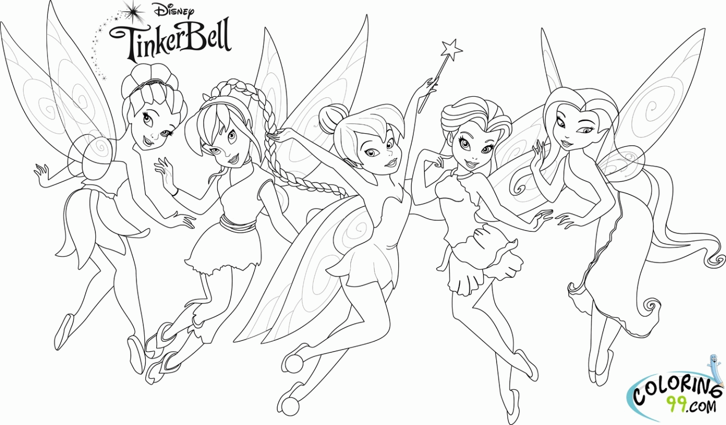 Detail Gambar Mewarnai Tinkerbell Nomer 4