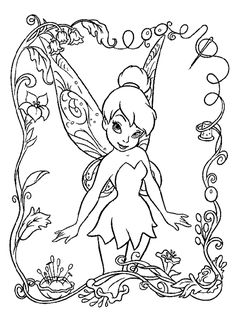 Detail Gambar Mewarnai Tinkerbell Nomer 7