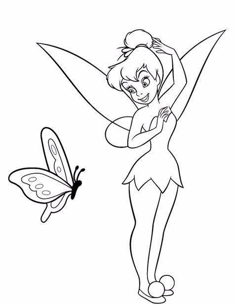 Detail Gambar Mewarnai Tinkerbell Nomer 9