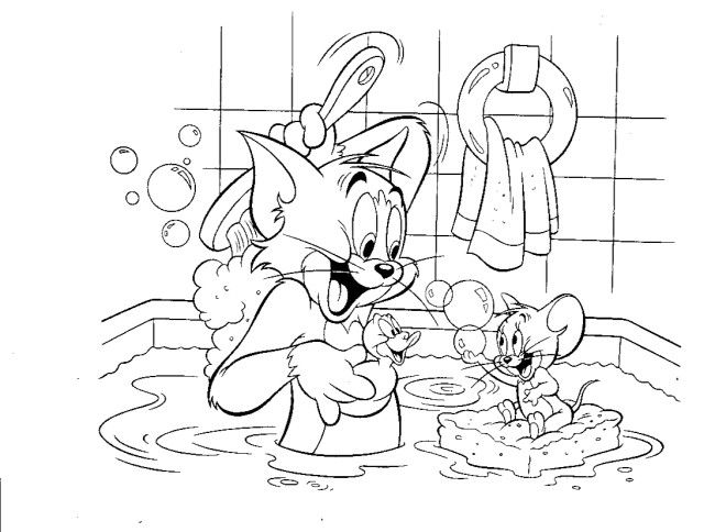 Detail Gambar Mewarnai Tom And Jerry Nomer 13