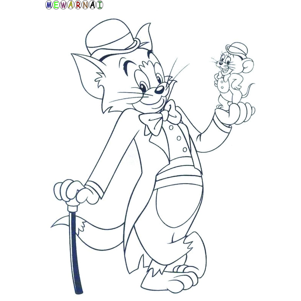 Detail Gambar Mewarnai Tom And Jerry Nomer 38