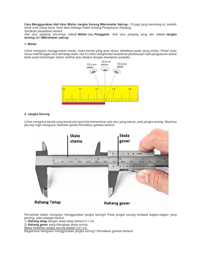 Detail Gambar Mikrometer Sekrup Dan Jangka Sorong Nomer 49