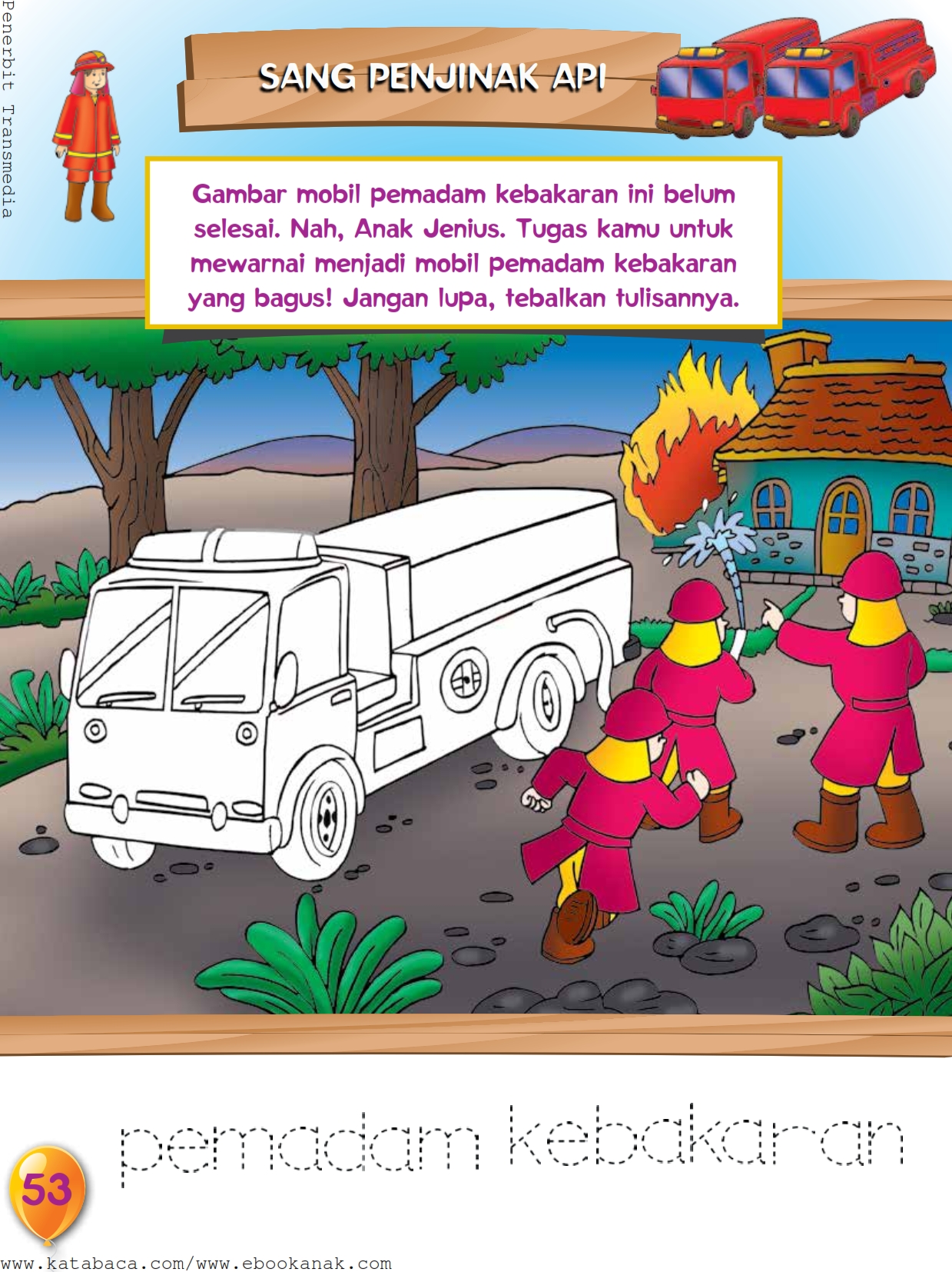 Detail Gambar Mobil Pemadam Kebakaran Untuk Mewarnai Nomer 31