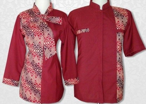 Detail Gambar Model Atasan Batik Dengan Kombinasi Kain Satin Nomer 29