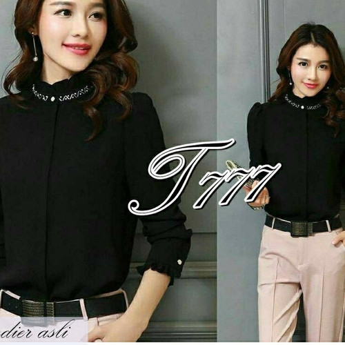 Detail Gambar Model Baju Atasan Krah Sanghai Wanita Nomer 20