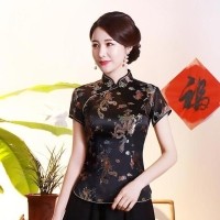 Detail Gambar Model Baju Atasan Krah Sanghai Wanita Nomer 21